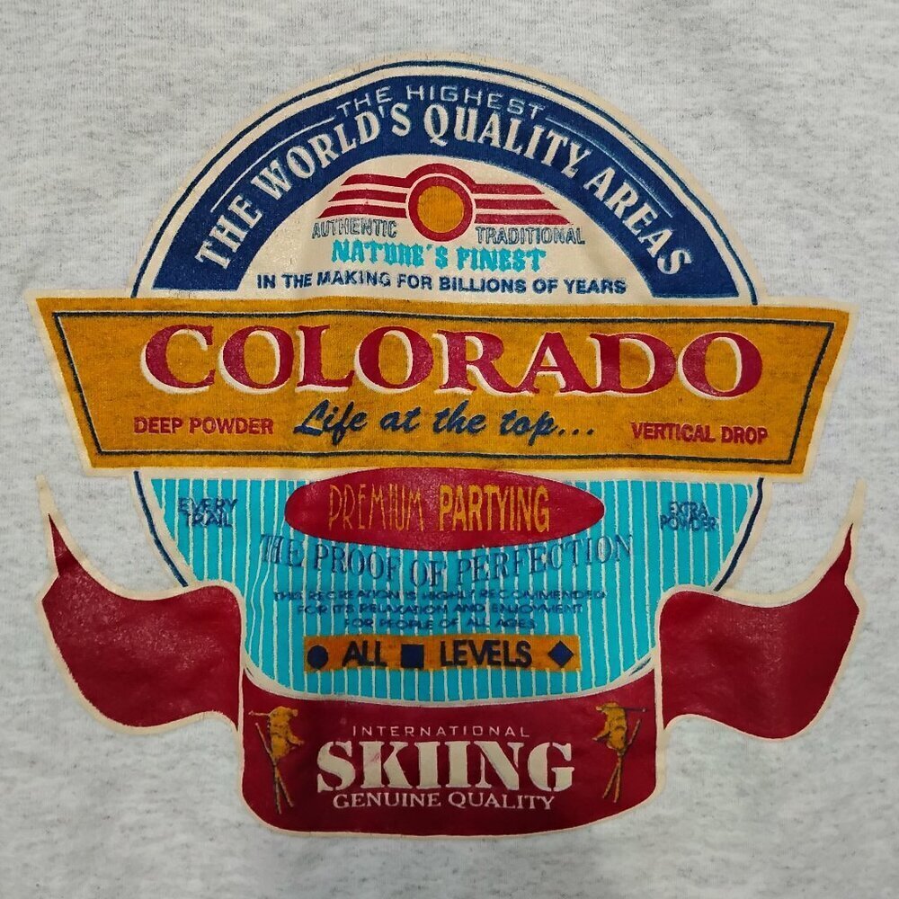 Vintage Colorado Skiing Life At The Top Crewneck Sweatshirt